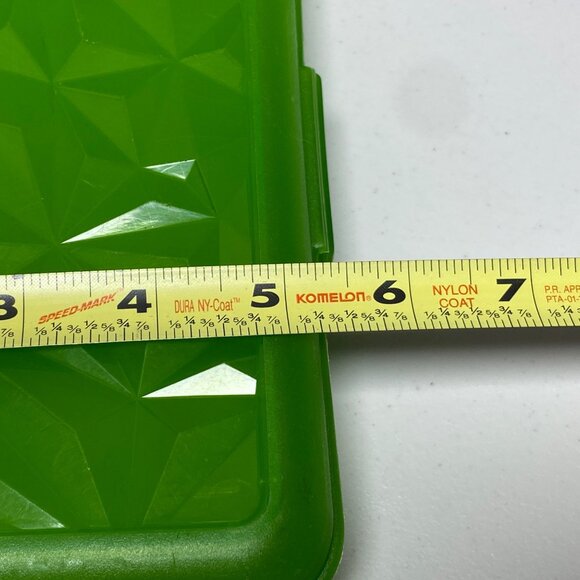 Green Thingamabox Pencil School Box Geometric Texture Lid USA Made - Picture 13 of 14